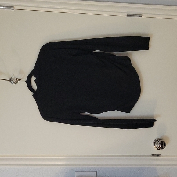 COPPER KEY Black Form Fitting Ruched Mock Turtleneck Sweater - Picture 4 of 7